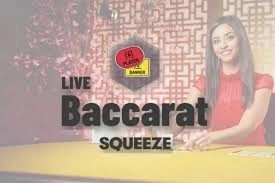 Play the Baccarat Squeeze slot by Evolution on CrownJewelz