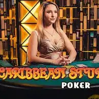 Caribbean Stud Poker online game logo by Evolution on crownjewelz-casino.org