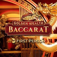 Golden Wealth Baccarat slot logo by Evolution at CrownJewelz