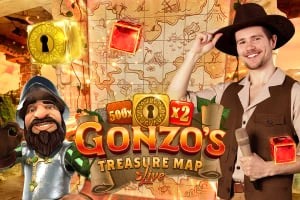 Gonzo's Treasure Map casino game by Evolution – featured logo at CrownJewelz