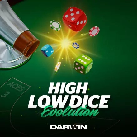 Try High Low Dice Evolution slot by Darwin Gaming on crownjewelz-casino.org – logo image